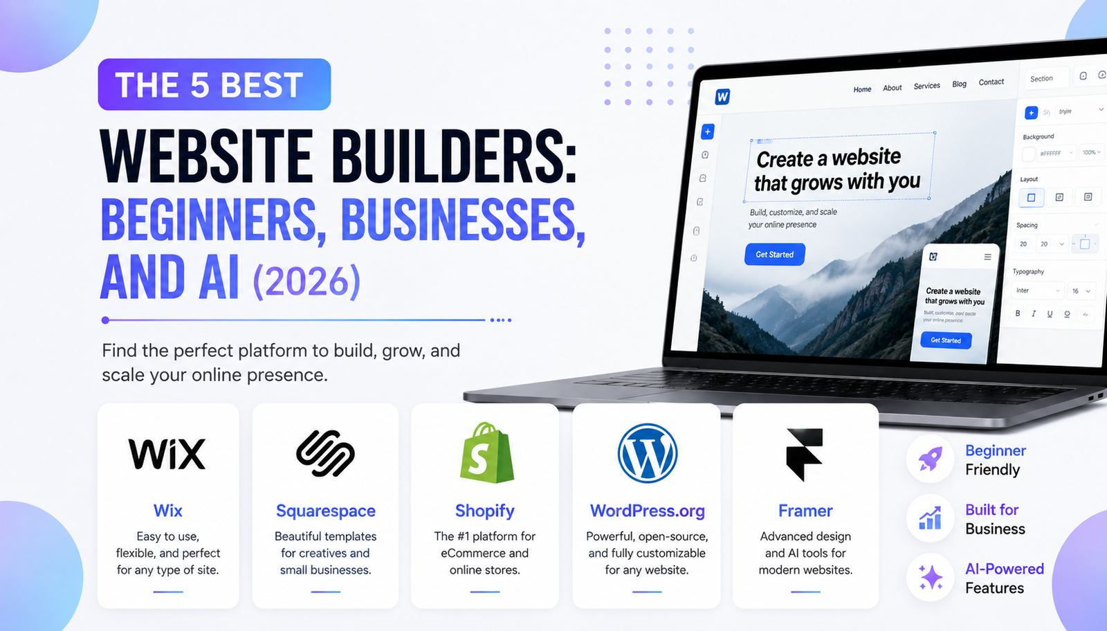 The 5 Best Website Builders